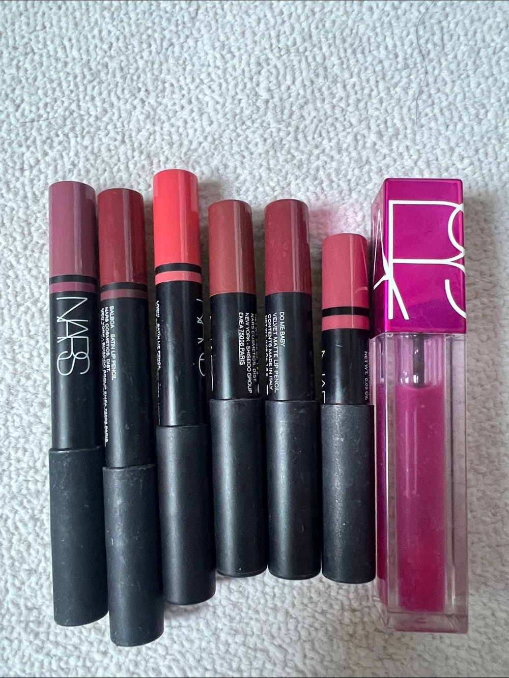 NARS Lip Set — Berry, Mauve, Coral, Rose & Hot Pink